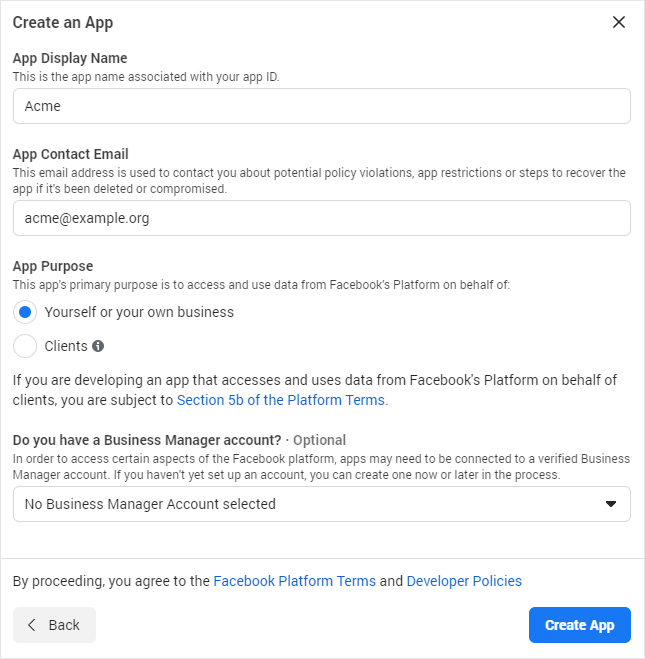 How to configure integrated Facebook login